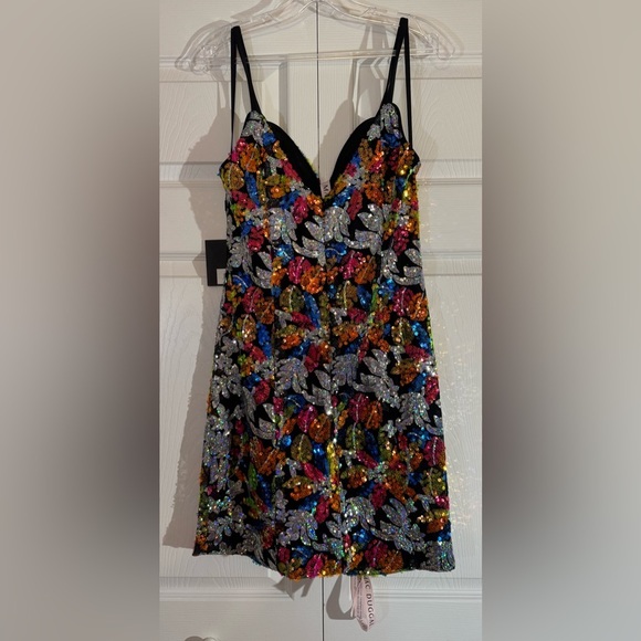 Mac Duggal 26867 - Floral Sequin Short Dress NWT Size 8 - Picture 8 of 8